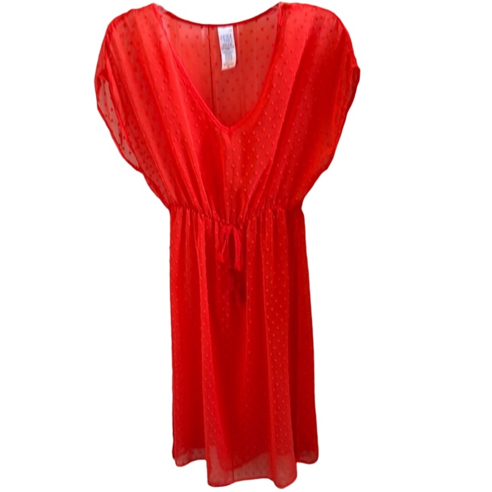 Beautiful long coral swim coverup like new